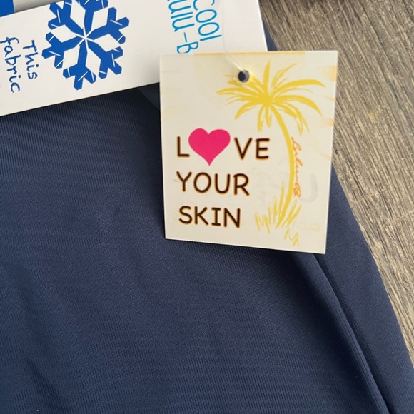 Lulu B UPF 50+ Cooling Sleeveless Mock Neck Zip Tank Top Navy Blue Small NWT - Picture 12 of 12